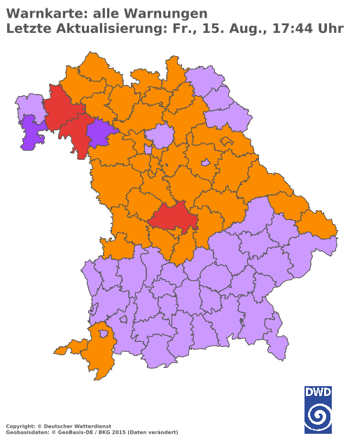 Aktuelle Wetterwarnungen für  Hannover