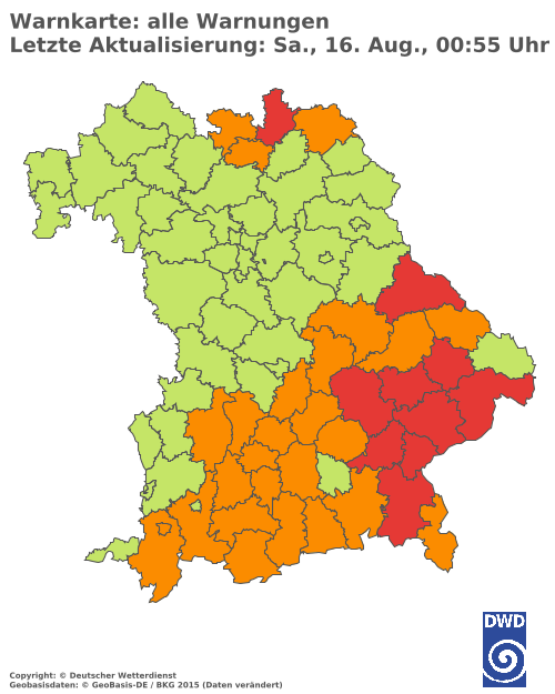 Aktuelle Wetterwarnungen für  Hannover