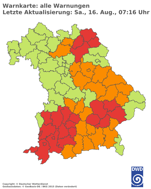 Aktuelle Wetterwarnungen für  Hannover