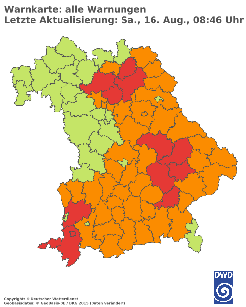 Aktuelle Wetterwarnungen für  Hannover