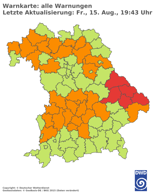 Aktuelle Wetterwarnungen für  Hannover