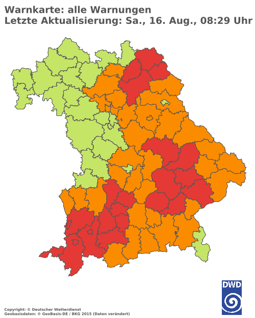 Aktuelle Wetterwarnungen für  Hannover