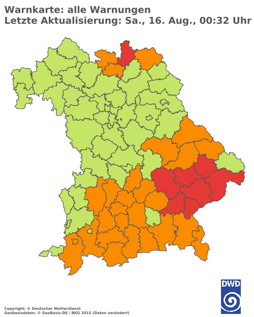 Aktuelle Wetterwarnungen für  Hannover