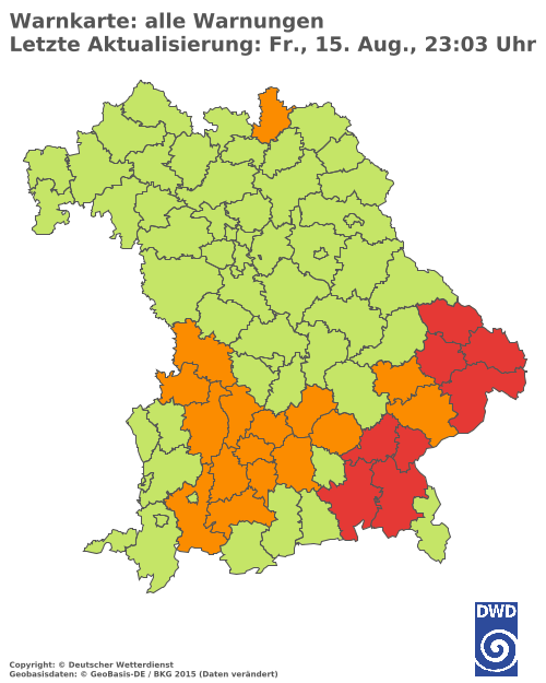 Aktuelle Wetterwarnungen für  Hannover