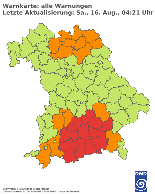 Aktuelle Wetterwarnungen für  Hannover