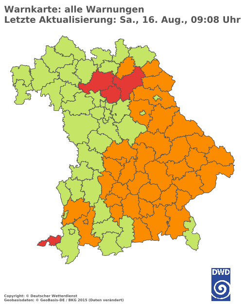 Aktuelle Wetterwarnungen für  Hannover