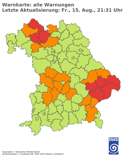 Aktuelle Wetterwarnungen für  Hannover