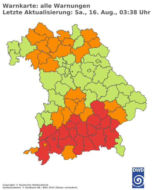 Aktuelle Wetterwarnungen für  Hannover