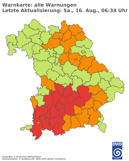 Aktuelle Wetterwarnungen für  Hannover