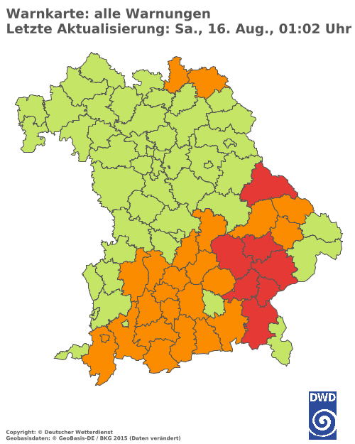 Aktuelle Wetterwarnungen für  Hannover