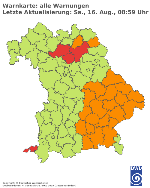Aktuelle Wetterwarnungen für  Hannover