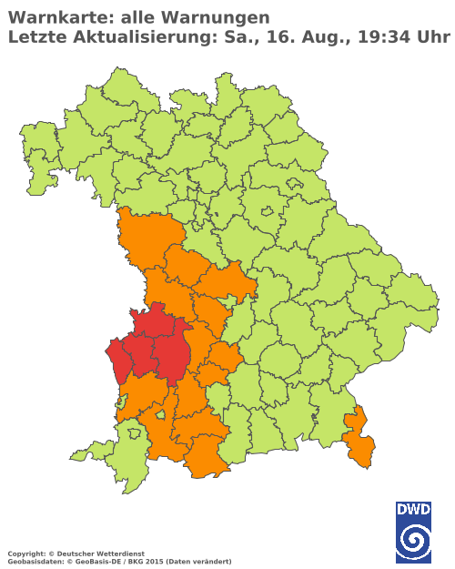 Aktuelle Wetterwarnungen für  Hannover