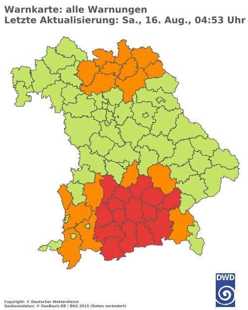 Aktuelle Wetterwarnungen für  Hannover