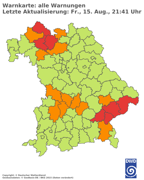 Aktuelle Wetterwarnungen für  Hannover