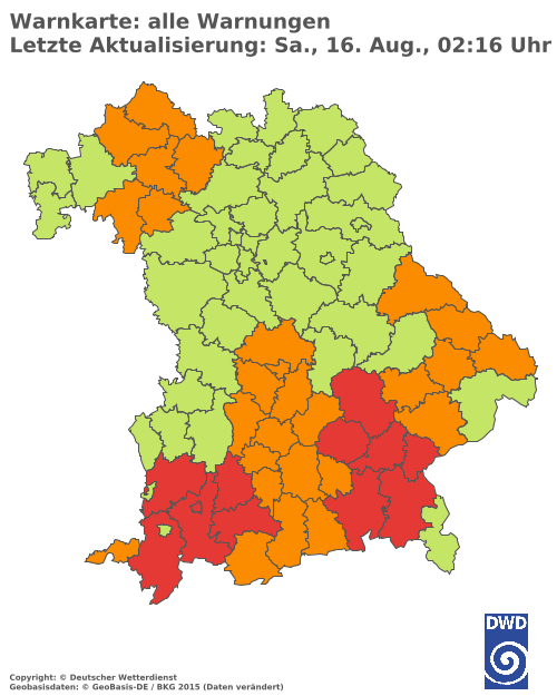 Aktuelle Wetterwarnungen für  Hannover