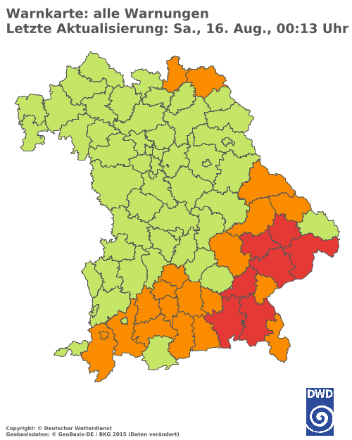 Aktuelle Wetterwarnungen für  Hannover