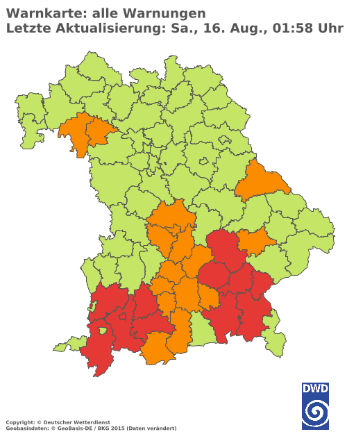 Aktuelle Wetterwarnungen für  Hannover