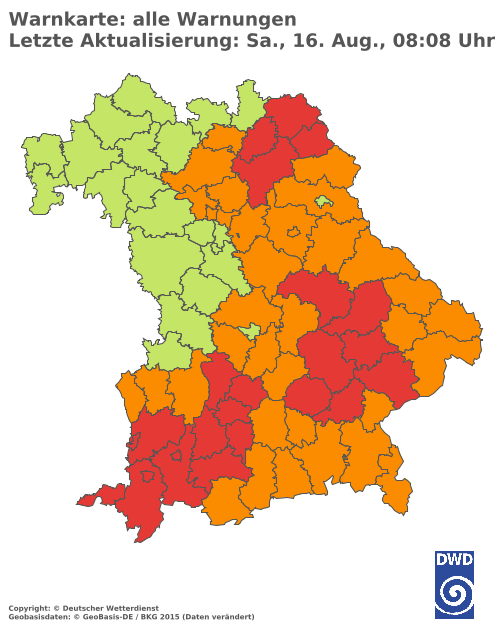 Aktuelle Wetterwarnungen für  Hannover