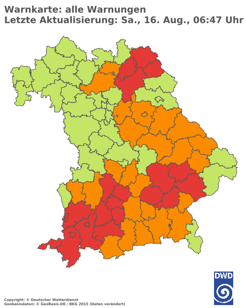 Aktuelle Wetterwarnungen für  Hannover