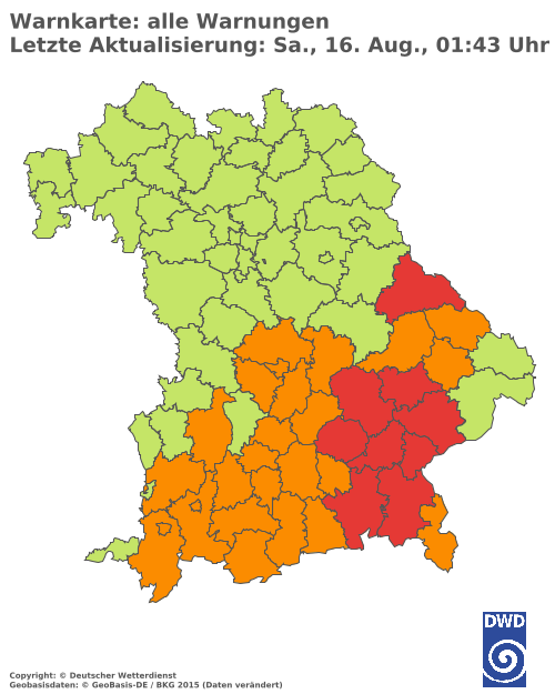 Aktuelle Wetterwarnungen für  Hannover
