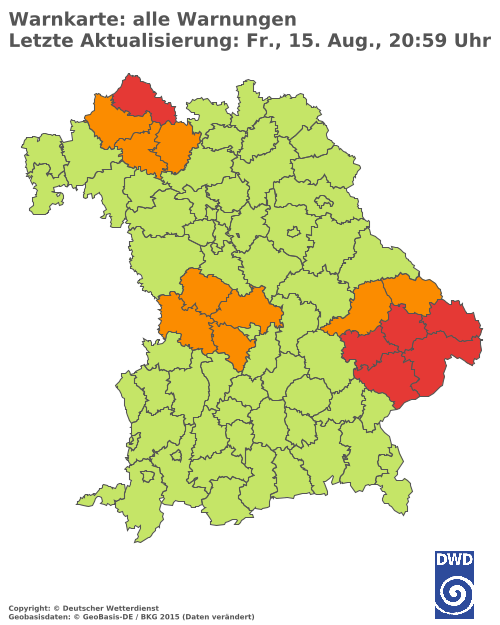 Aktuelle Wetterwarnungen für  Hannover