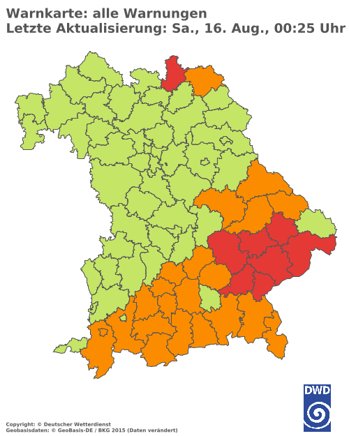 Aktuelle Wetterwarnungen für  Hannover