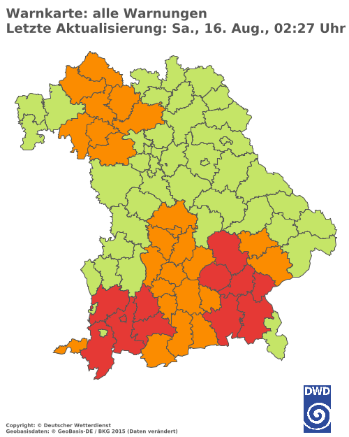 Aktuelle Wetterwarnungen für  Hannover