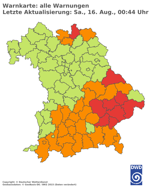 Aktuelle Wetterwarnungen für  Hannover