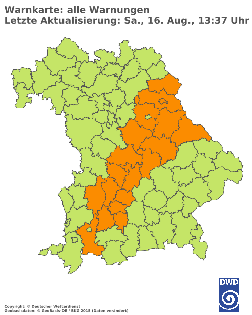 Aktuelle Wetterwarnungen für  Hannover