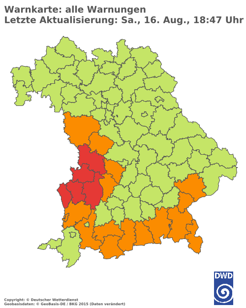 Aktuelle Wetterwarnungen für  Hannover