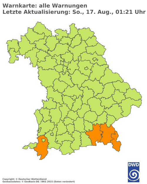 Aktuelle Wetterwarnungen für  Hannover