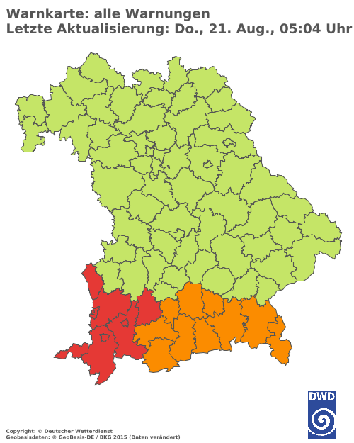 Aktuelle Wetterwarnungen für  Hannover