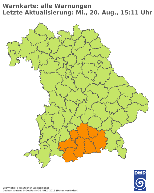 Aktuelle Wetterwarnungen für  Hannover