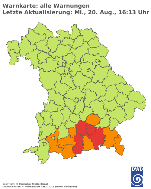 Aktuelle Wetterwarnungen für  Hannover