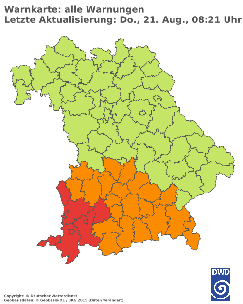 Aktuelle Wetterwarnungen für  Hannover