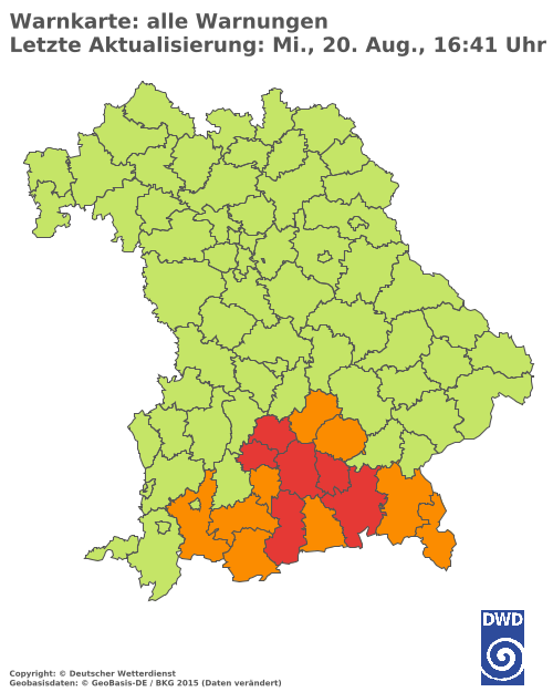 Aktuelle Wetterwarnungen für  Hannover