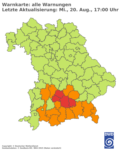 Aktuelle Wetterwarnungen für  Hannover