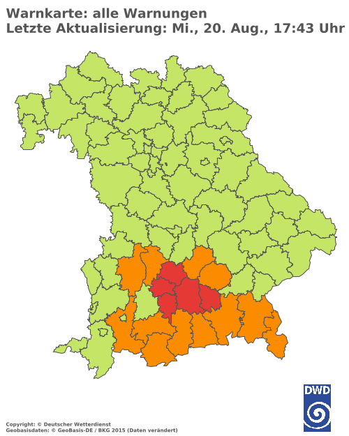 Aktuelle Wetterwarnungen für  Hannover