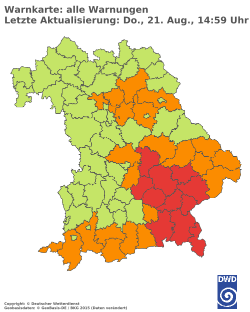 Aktuelle Wetterwarnungen für  Hannover