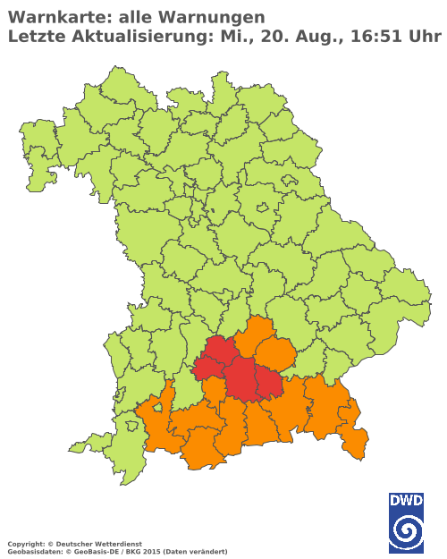 Aktuelle Wetterwarnungen für  Hannover