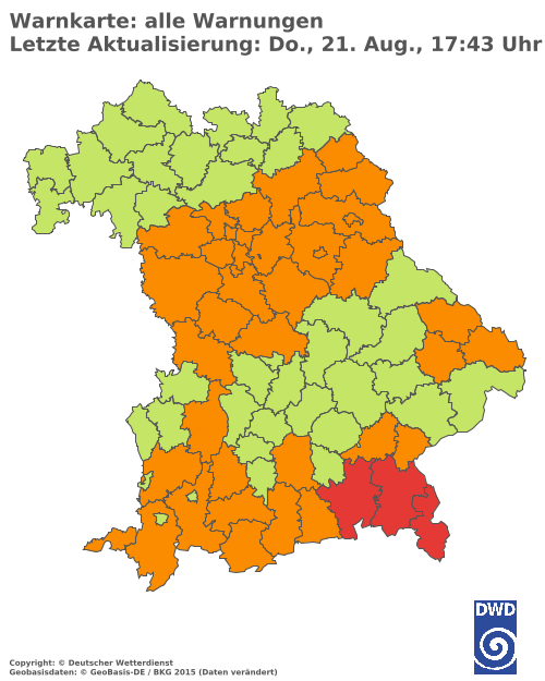 Aktuelle Wetterwarnungen für  Hannover