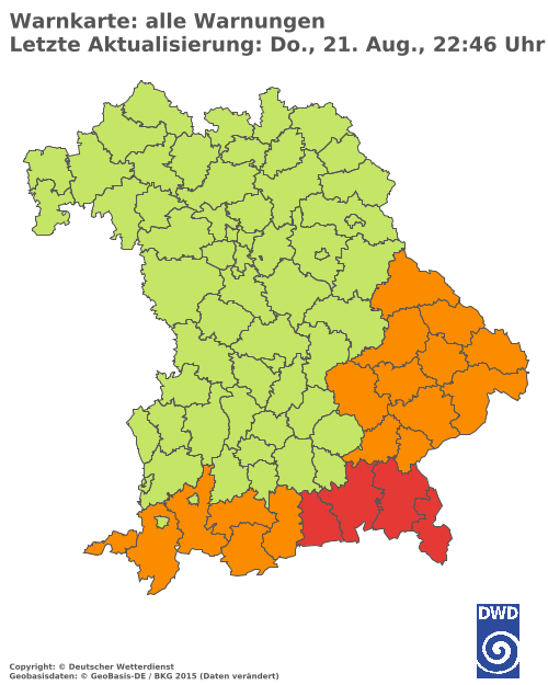 Aktuelle Wetterwarnungen für  Hannover