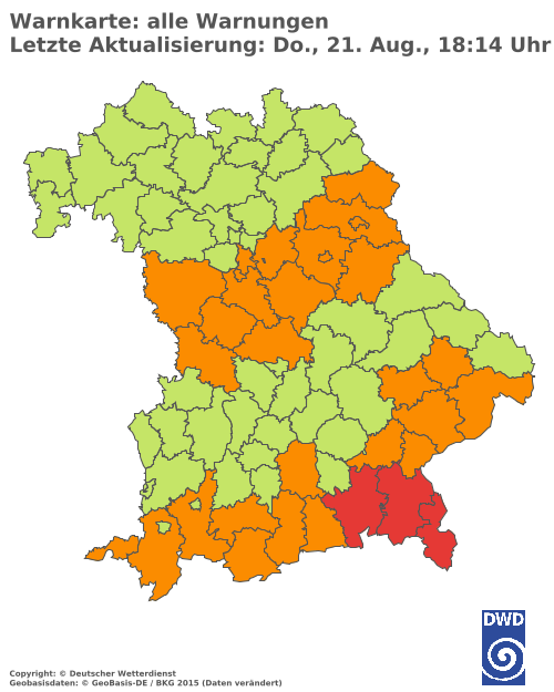 Aktuelle Wetterwarnungen für  Hannover