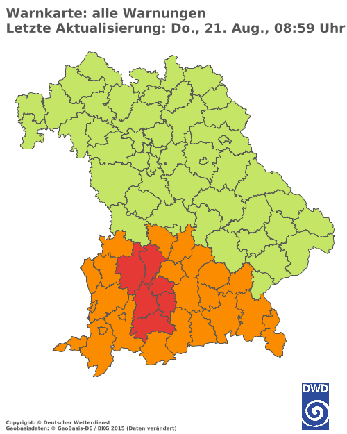 Aktuelle Wetterwarnungen für  Hannover