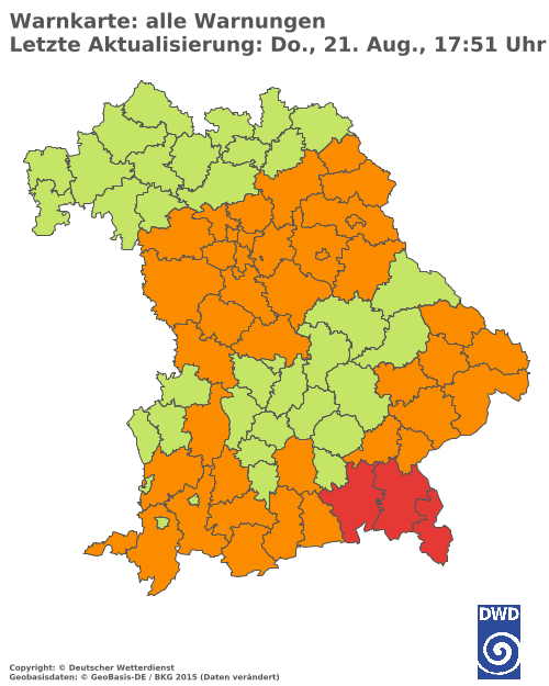 Aktuelle Wetterwarnungen für  Hannover