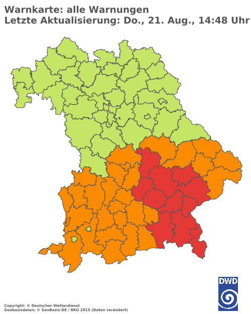 Aktuelle Wetterwarnungen für  Hannover