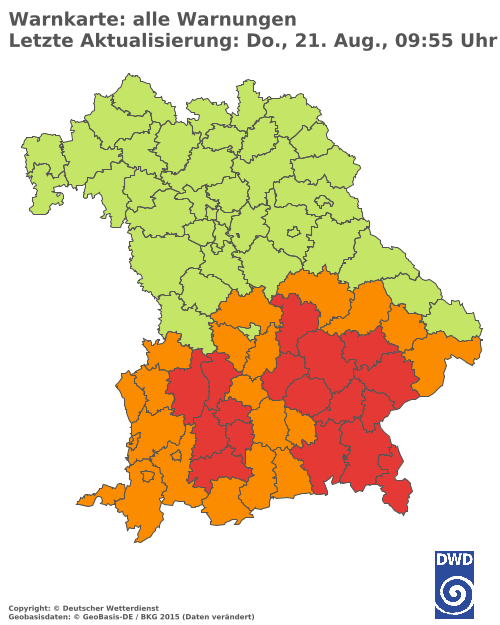 Aktuelle Wetterwarnungen für  Hannover