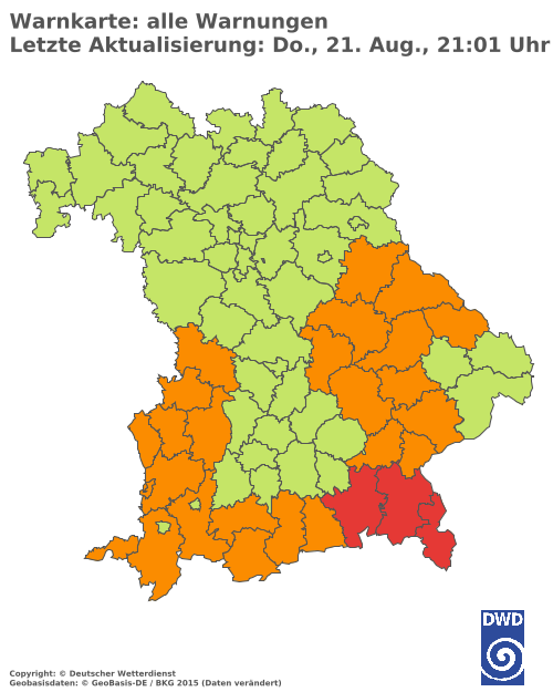 Aktuelle Wetterwarnungen für  Hannover