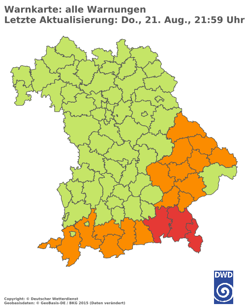 Aktuelle Wetterwarnungen für  Hannover
