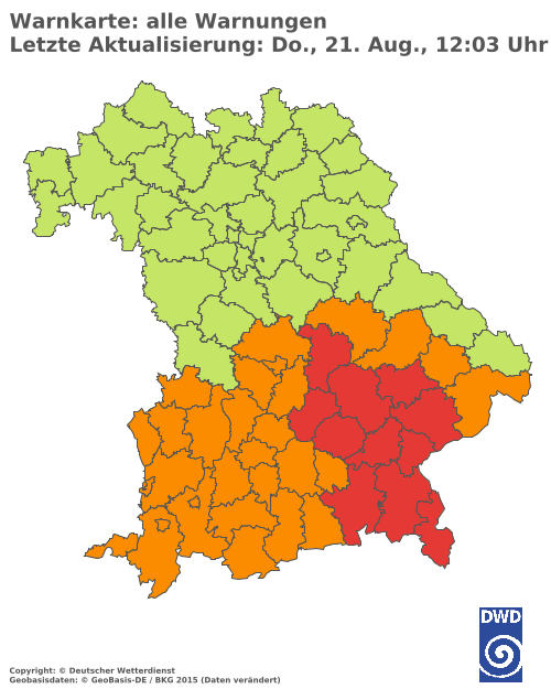 Aktuelle Wetterwarnungen für  Hannover